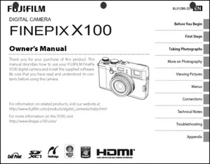 FujiFilm FinePix X100 Digital Camera Owner's  Manual User Guide Instruction - Picture 1 of 1