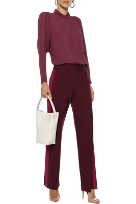 Joie Rashelda Silk Blouse Long Dolman Sleeves Plum Silk Shirt SZ XXS NWT $298 - Image 1 of 4
