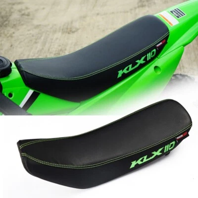 REPLACEMENT SEAT PAD SOFT CASUAL DRIVER STITCH LOGO GREEN FOR KAWASAKI KLX110L - Image 1 of 4