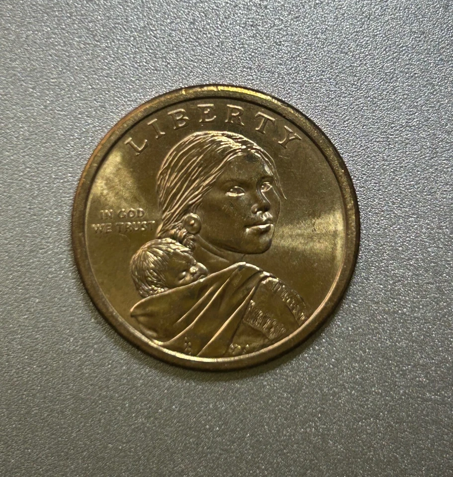 2009 P- New MS uncirculated upside-down letters Sacagawea dollar. Type A error - Image 1 of 4