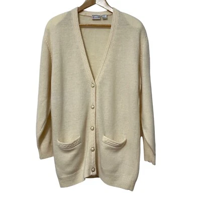 Cárdigan suéter Hasting & Smith para mujer lana de cordero angora pelo de conejo talla Lg Foto 1 de 4