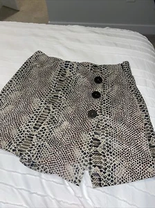 Zara TRF Skirt Women's Size S Faux Snake Skin Skort Button Front Mini - Picture 1 of 4