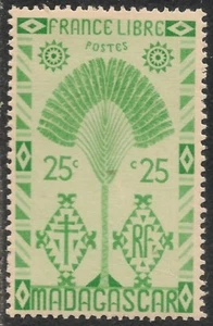Madagascar (French) #243 (A16) VF MINT LH - 1943 25c Traveler's Tree - Picture 1 of 1