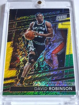 2024 Panini National David Robinson BLACK YELLOW GREEN SHIMMER /44 Holo VIP #29 - Image 1 of 3