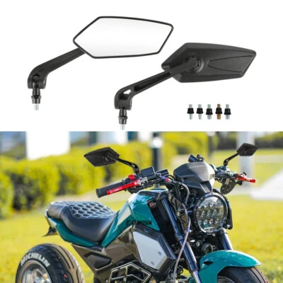 Pair Motorcycle Side Mirrors Rearview For Honda Grom 125 Clone MSX125 Custom - Image 1 of 4