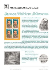 #303 22c James Weldon Johnson #2371 USPS Commemorative Stamp Panel - Picture 1 of 1