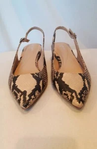 Alfani Step N Flex Women's Sz 8.5M Taupe/Black Snake Slingback Low Heel Shoes - Picture 1 of 6