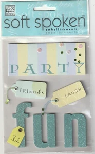 MAMBI Soft Spoken 3D stickers PARTY FUN Birthday Theme 94321 Fast FREE Ship! - Picture 1 of 1