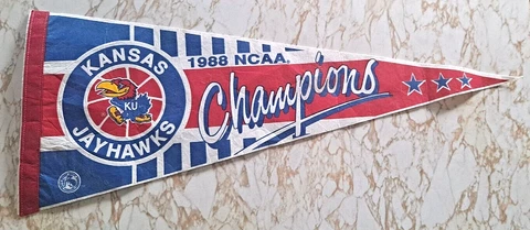 Kansas Jayhawks 1988 NCAA Basketball Champions BIG 30" Pennant, Flag Cover