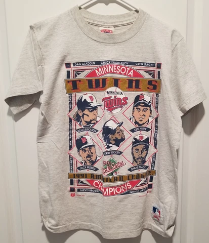 Minnesota Twins Vintage '91 World Series Champions Puckett Single Stitch T Shirt Cover