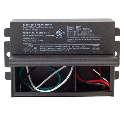 Dimmable LED driver, 24v 96w UL Class 2 Power supply for LED strip tape light - Image 1 of 4