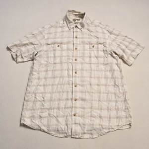 Duluth Trading Hemp Cotton Shirt Mens Large Tall Plaid Button Up - Picture 1 of 5