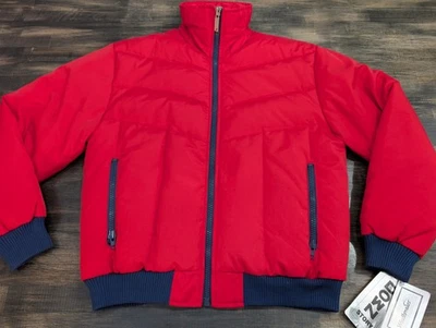 NWT - Vintage 1980's Windbreaker Brand Down Puffer Ski Jacket Red Men's Size L - Image 1 of 4