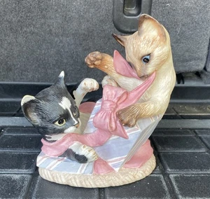 Figurina Franklin 1987 Gatti in porcellana come nuova "Scamps" di Gail Ferretti 6 3/8" - Foto 1 di 12