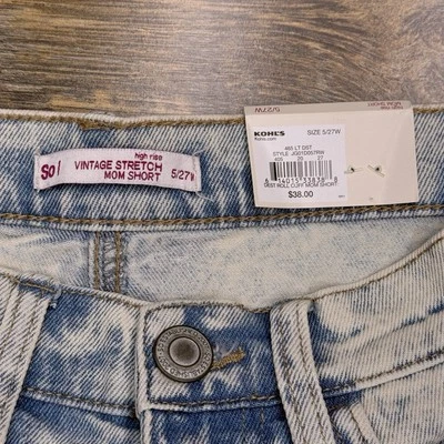 So Mom Short Womens 5 27w High Rise Vintage Stretch Destroyed Cuffed New - Image 1 of 4