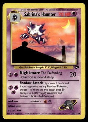 Sabrina's Haunter Uncommon Unlimited Gym Challenge 055/132 NM Pokémon TCG - Image 1 of 2