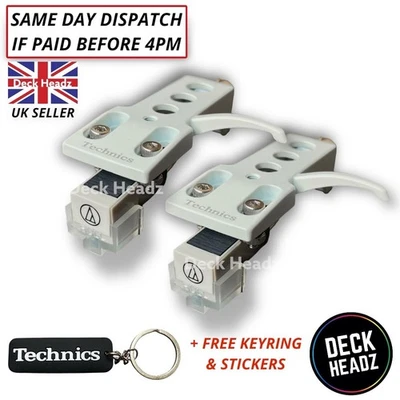 2 x Technics Headshell Audio Technica AT3600L Cartridge Stylus White + GIFTS - Image 1 of 4