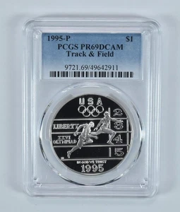1995-P Olympic Track & Field Commemorative Dollar PR69 DCAM PCGS *4075 - Picture 1 of 5