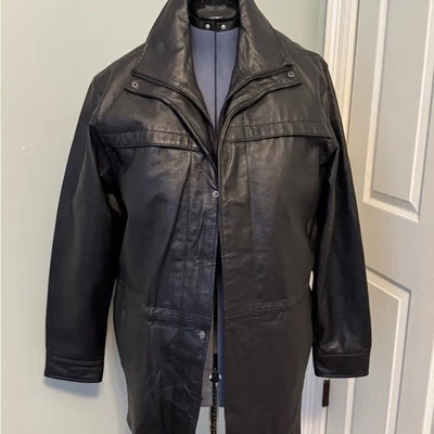 RAFFAELLO ROSSI Black Leather Jacket SZ M - Image 1 of 4