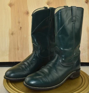 ACME Women's Boots Size 8.5 M Green Leather Western Cowgirl Rodeo Vintage 8077 - Picture 1 of 19