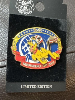 Prendedor Disney EPCOT Plutón Día de la Independencia 2005 Holiday LE Foto 1 de 2