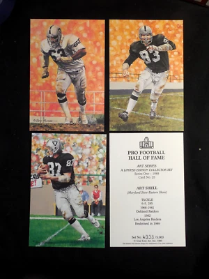 4 Goal Line Art cards Oakland / LA Raiders Upshaw Shell Dave Casper Hendrick - Image 1 of 2