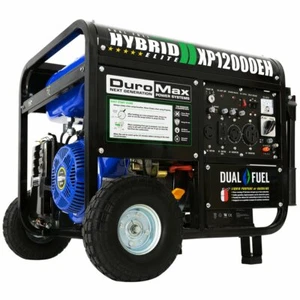 DuroMax 12,000-W Portable Hybrid Dual Fuel Gas Powered Electric Start Generator - Picture 1 of 12
