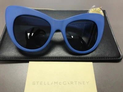 STELLA McCARTNEY SC0006S Cat Eye Blue Sunglasses $395 MSRP Made In Italy - Image 1 of 4