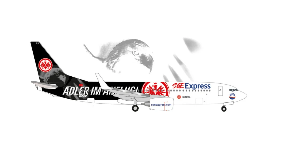 Herpa 538107 Boeing B737-800 Sole Express Eagle Francoforte Sge 1 500 Nuovo