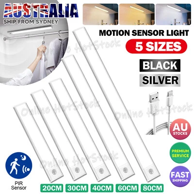 LED Motion Sensor Under Closet Light Rechargeable Magnetic Cabinet Dimmable Lamp - image 1 of 4