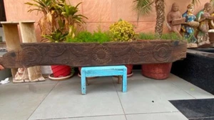 17th Ancient Wooden 65'' Fine Carved Fish Peacock Figure Wall Door Front Panel - Picture 1 of 12