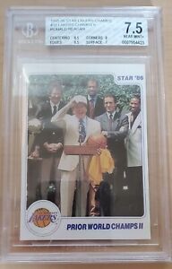 BGS 7.5 1985/86 STAR LAKERS PRIOR WORLD CHAMPS II #18 w/RONALD REAGAN (POP 3)