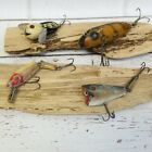 Lot of 4 Vintage Fishing Lures Heddon L&S South Bend Rare Tackle Box Find 