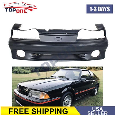 Primed Front Bumper Cover W/ Fog Lamp Holes For 1987-1993 Ford Mustang GT Models Foto 1 de 4