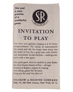 Vintage SELCHOW RIGHTER Board Game Advertising Catalog ~ Invitation to Play 50s - Picture 1 of 8