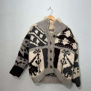 Vintage handmade super chunky knit cardigan sweater - Picture 1 of 2