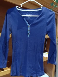 Tommy Hilfiger Women's Long Sleeve Henley Sleepwear Night Shirt, Purple, S / P - Picture 1 of 11