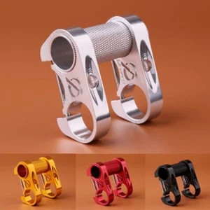 Aluminum Dual Clamp Extended Bars 45mm fit Folding Bike 25.4mm Handlebars Stems - Picture 1 of 17
