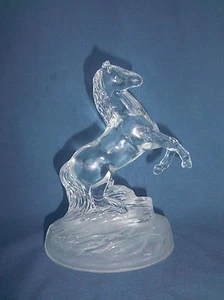 Bronco Horse PAPERWEIGHT Cristal d'Arques Cyrstal Clear Art Glass Statue Trophy - Picture 1 of 5