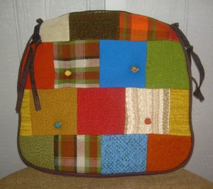VTG  MCM Chair Seat Cushion~PATCHWORK TWEED FABRIC~16 X 17 X 2   EUC - Picture 1 of 4