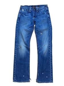 Y2K Ed Hardy Mens Distressed Blue Denim Jeans 30x32 Straight Fit - Picture 1 of 9