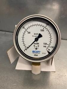 ECON ERIKS / WIKA / EN 837-3 / mmWK / 0-160 MBAR / DIAPHRAGM MANOMETER - Bild 1 von 4