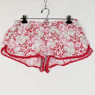 Pantalones cortos para dormir Victorias Secret para mujer copo de nieve medianos 100 % algodón Foto 1 de 4