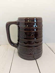 Vintage Marcrest Daisy Dot Dark Brown Stoneware Tankard Mug Stein - Picture 1 of 6