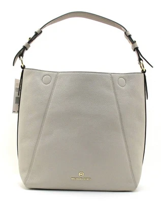 NEW Authentic MICHAEL KORS LUCY Pebbled Leather Medium Shoulder Hobo Light Sand - Image 1 of 4