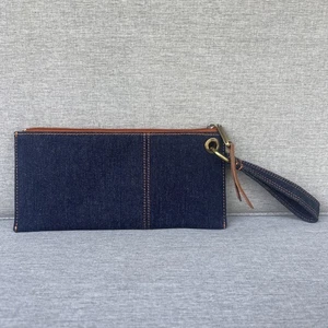 HOBO Damen Vida Geldbörse Kalbsleder Dark Denim Orange Blumenmuster innen - Bild 1 von 24