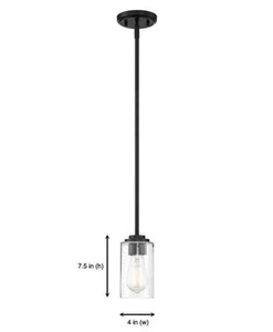 Kitchen - Designers Fountain 96430-MB Logan 1-Light Matte Black Mini Pendant - Picture 1 of 12
