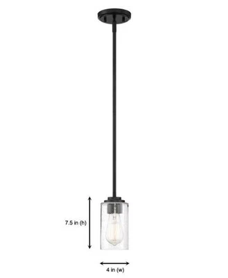Kitchen - Designers Fountain 96430-MB Logan 1-Light Matte Black Mini Pendant - Image 1 of 4