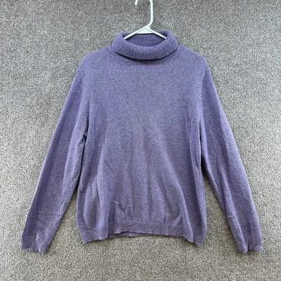 Suéter para mujer Sag Harbor talla grande púrpura manga larga cuello alto Foto 1 de 4