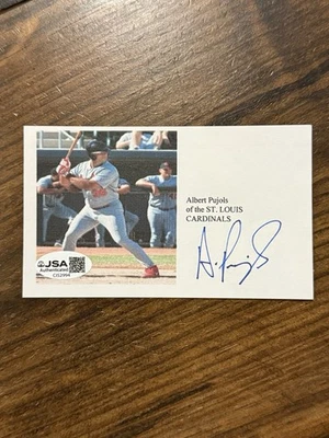 Albert Pujols Signed Autographed Index Note Card • JSA Certification - Image 1 of 4